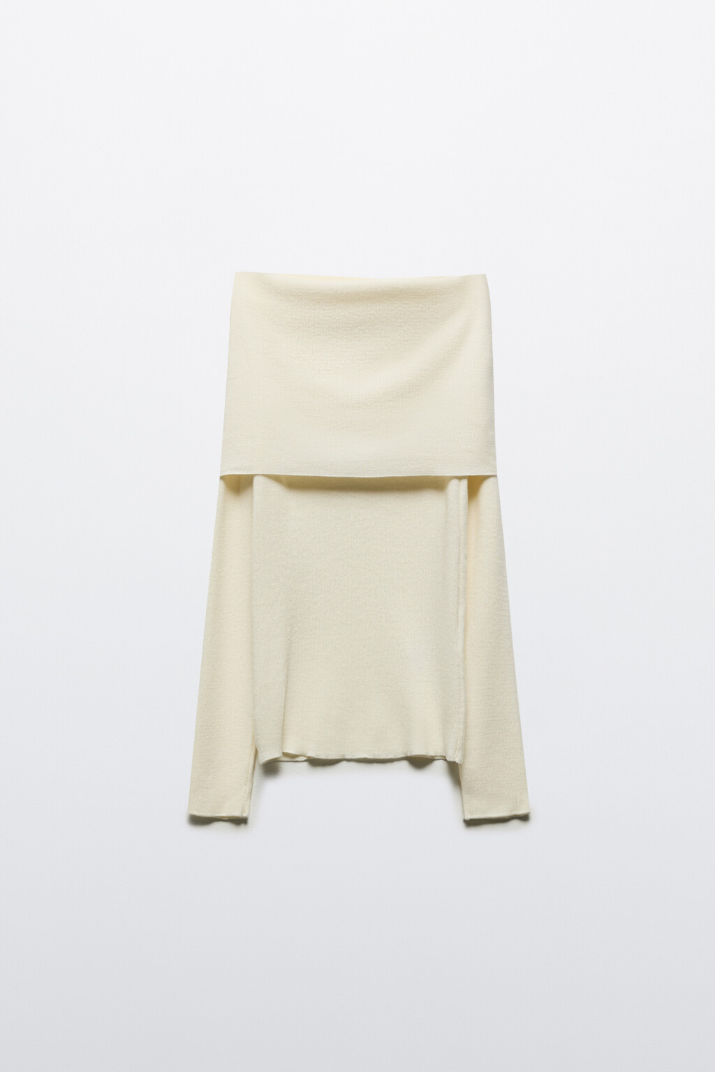 Топ-лонгслив в рубчик с открытыми плечами - цвет молочный - 7