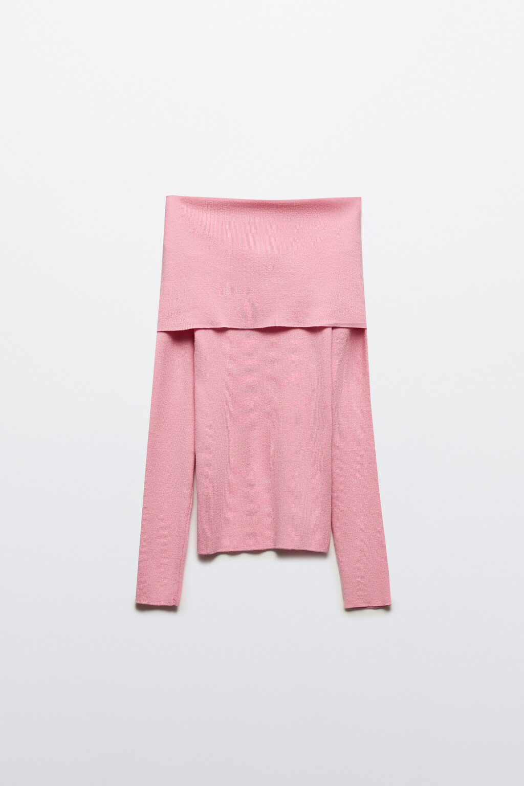 Топ-лонгслив в рубчик с открытыми плечами - цвет розовый - 8