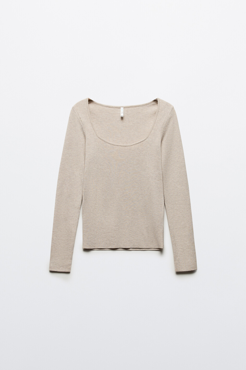 Джемпер тонкой вязки с вырезом-каре - цвет бежевый - 9