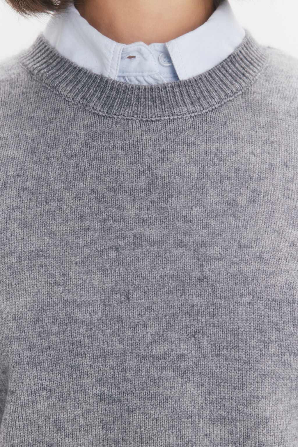 Джемпер свободный плотной вязки - цвет серый - 5