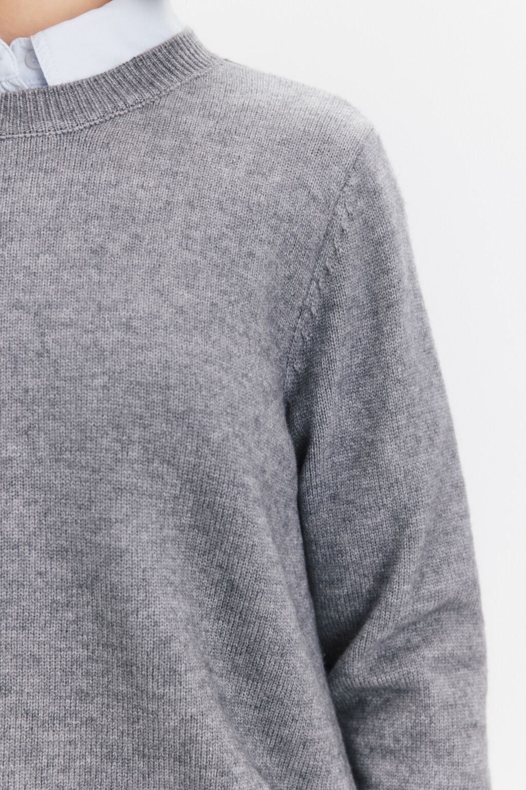 Джемпер свободный плотной вязки - цвет серый - 7