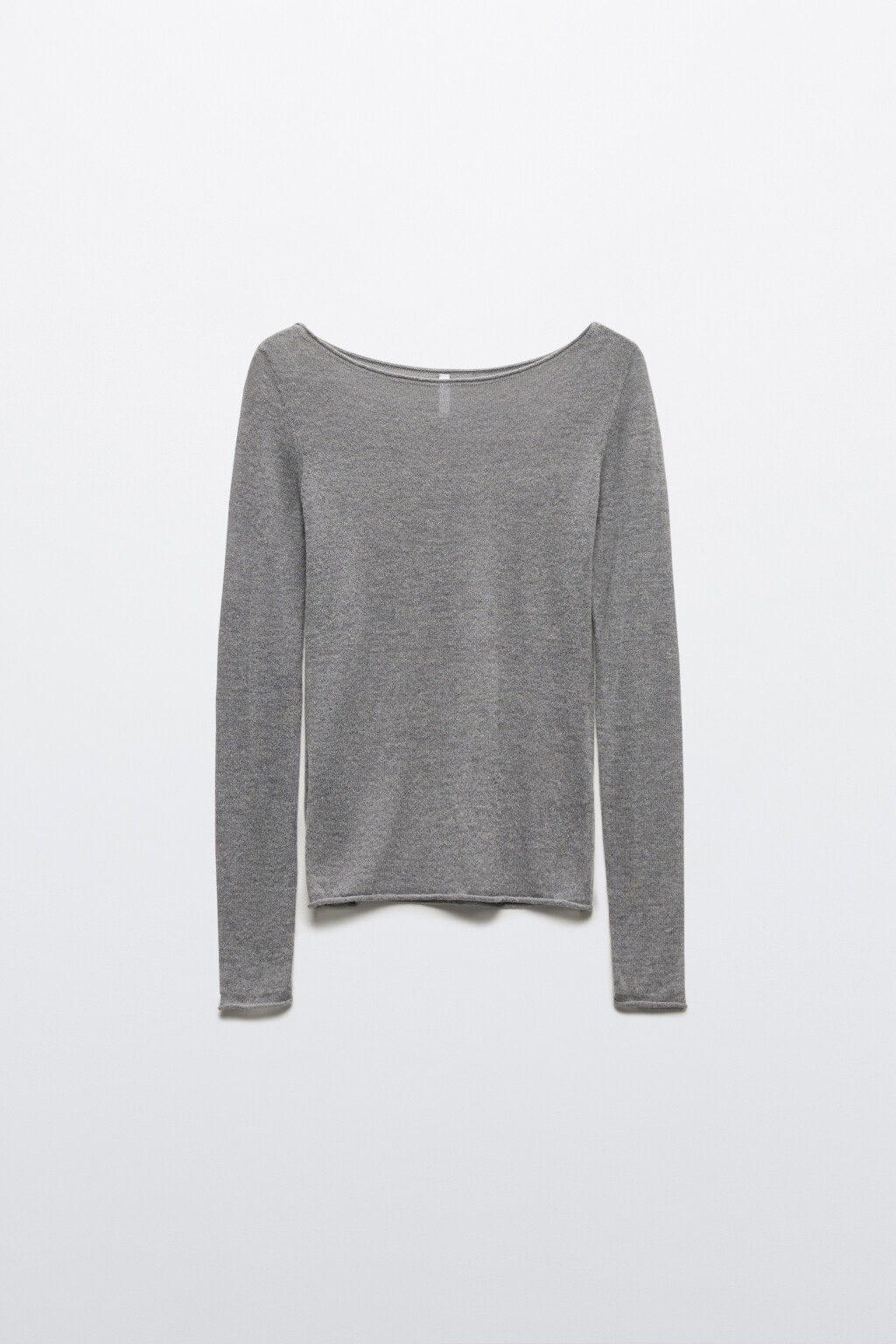 Джемпер-паутинка тонкий вязаный с шерстью - цвет серый - 8