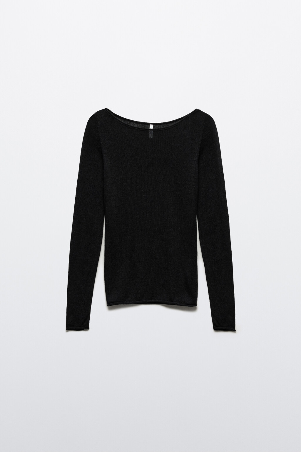 Джемпер-паутинка тонкий вязаный с шерстью - цвет черный - 8