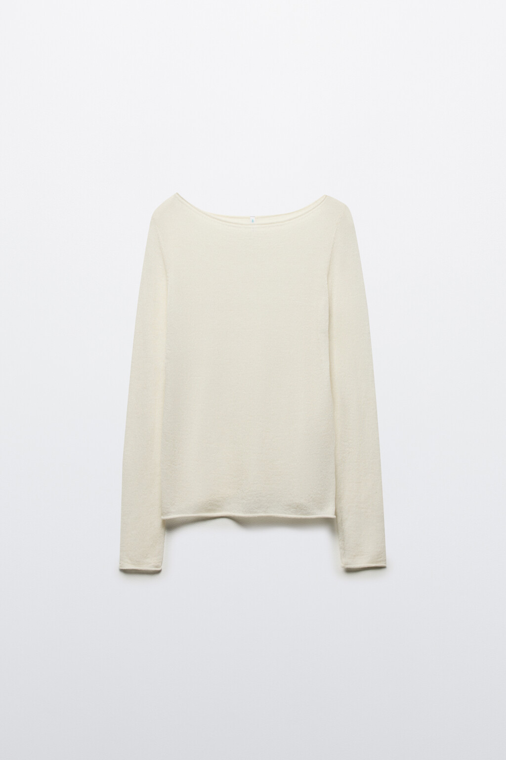 Джемпер-паутинка тонкий вязаный с шерстью - цвет молочный - 8