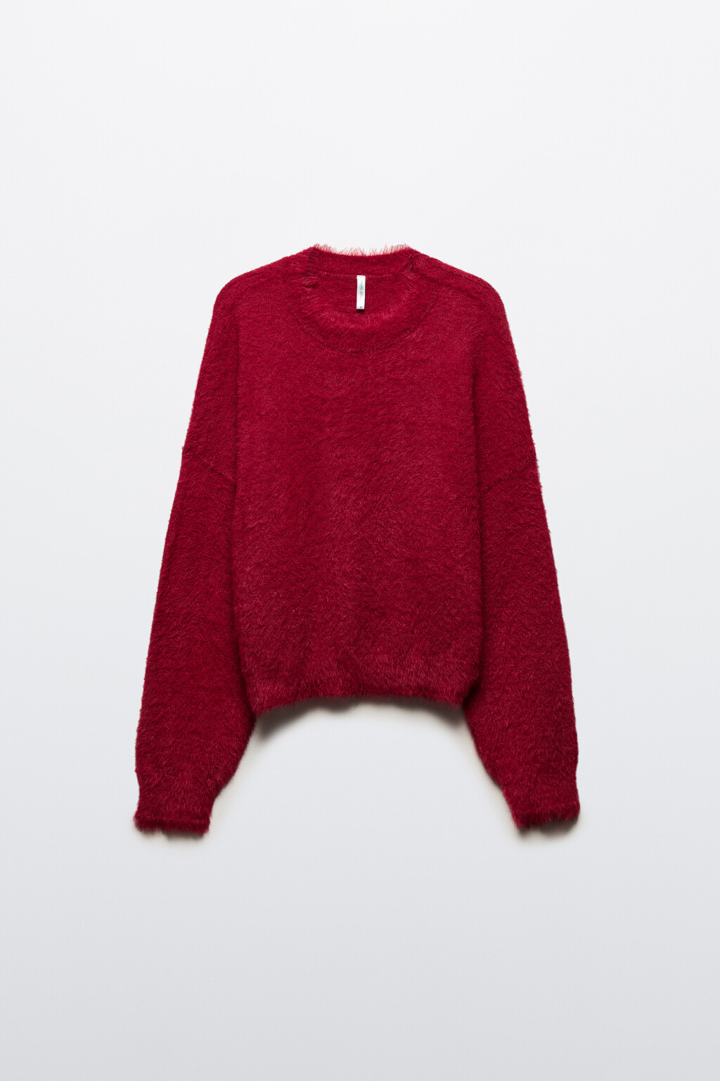 Джемпер вязаный пушистый - цвет бордовый - 9