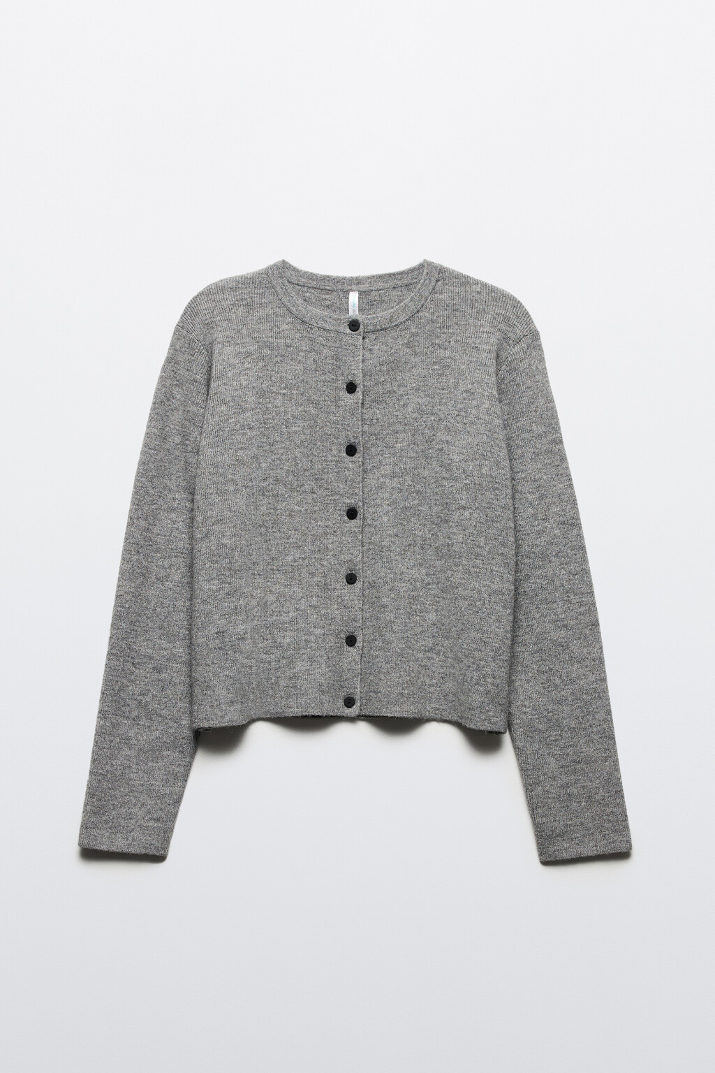 Кардиган на пуговицах вязаный в рубчик - цвет серый - 12