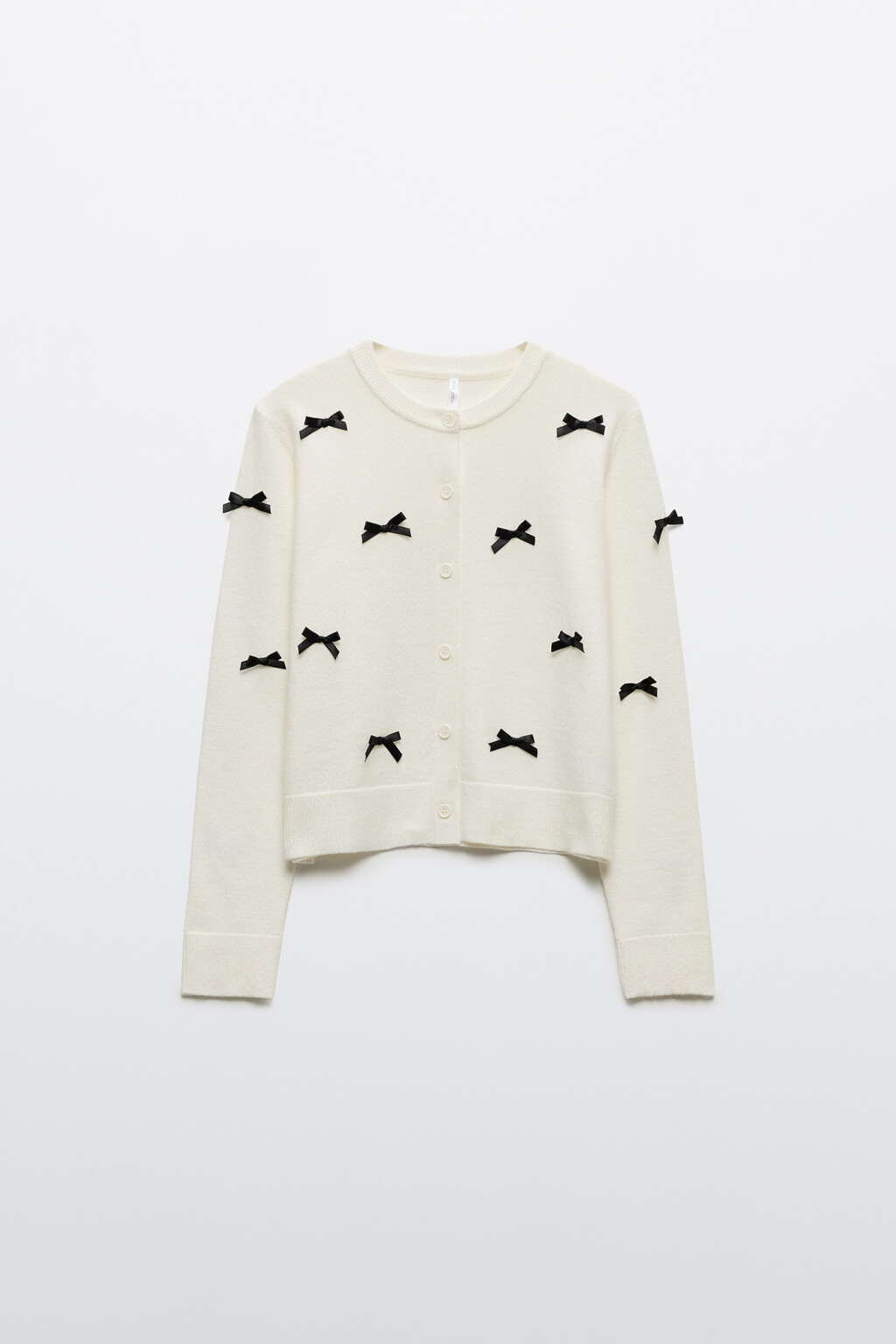Кардиган на пуговицах вязаный с декором - цвет молочный - 9