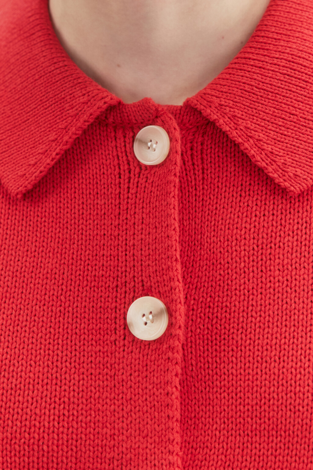 Кардиган на пуговицах укороченный с воротником - цвет красный - 6