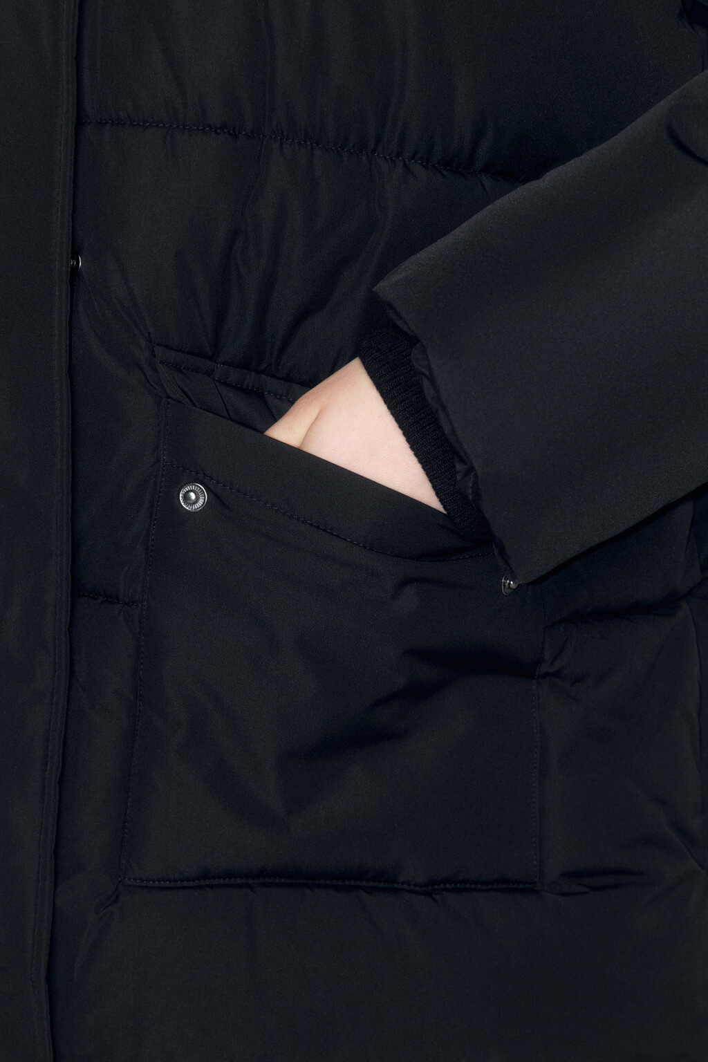 Куртка стеганая с воротником-стойкой и капюшоном - цвет черный - 8