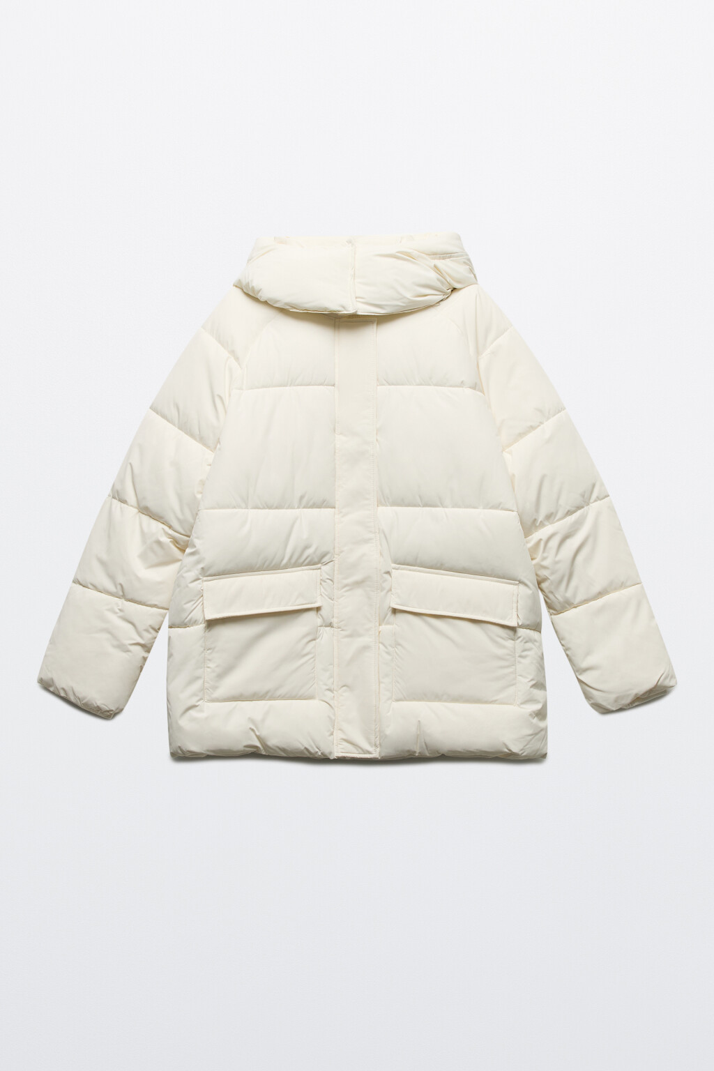 Куртка стеганая с воротником-стойкой и капюшоном - цвет молочный - 10