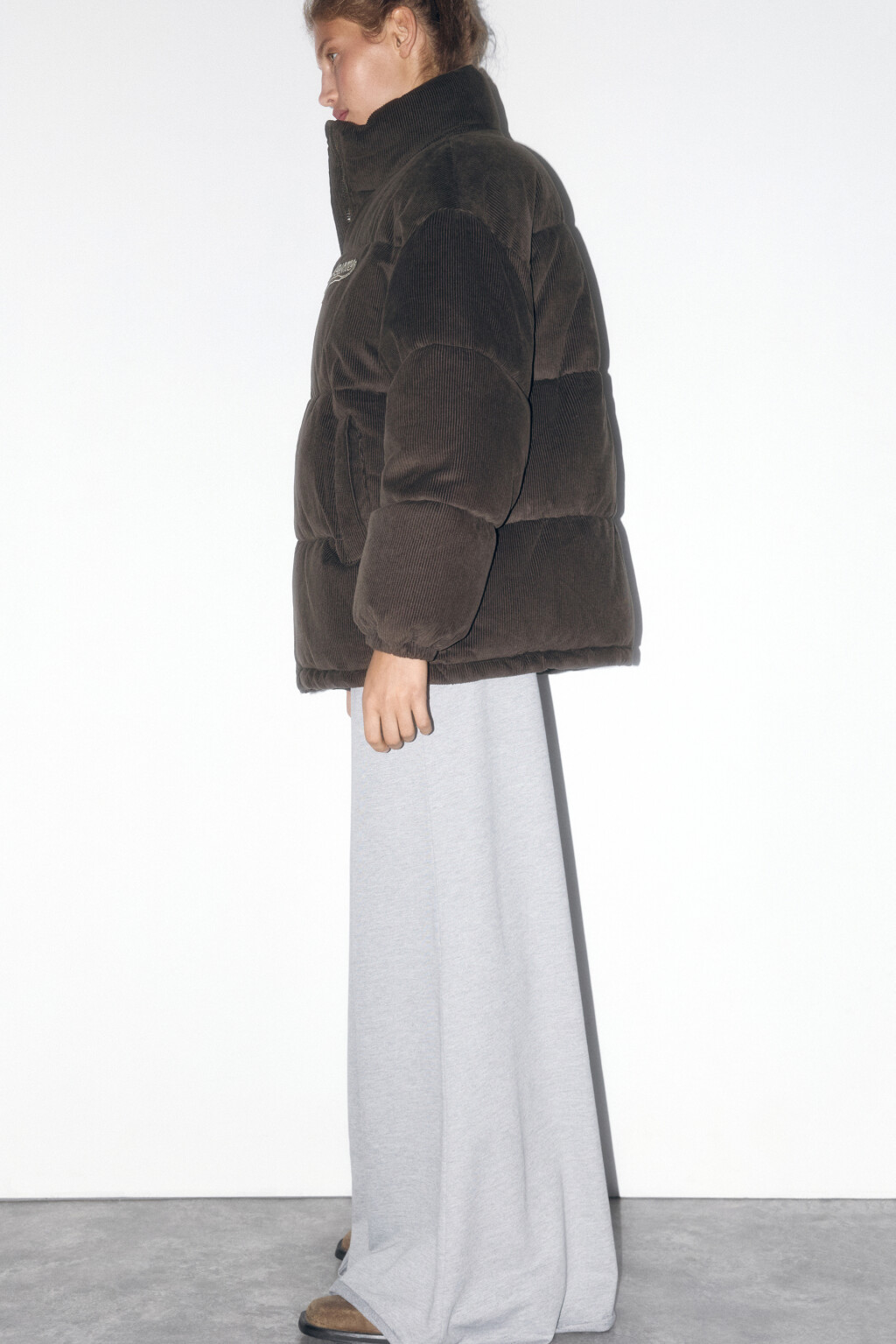 Куртка oversize стеганая с вельветовой фактурой - цвет зеленый - 2