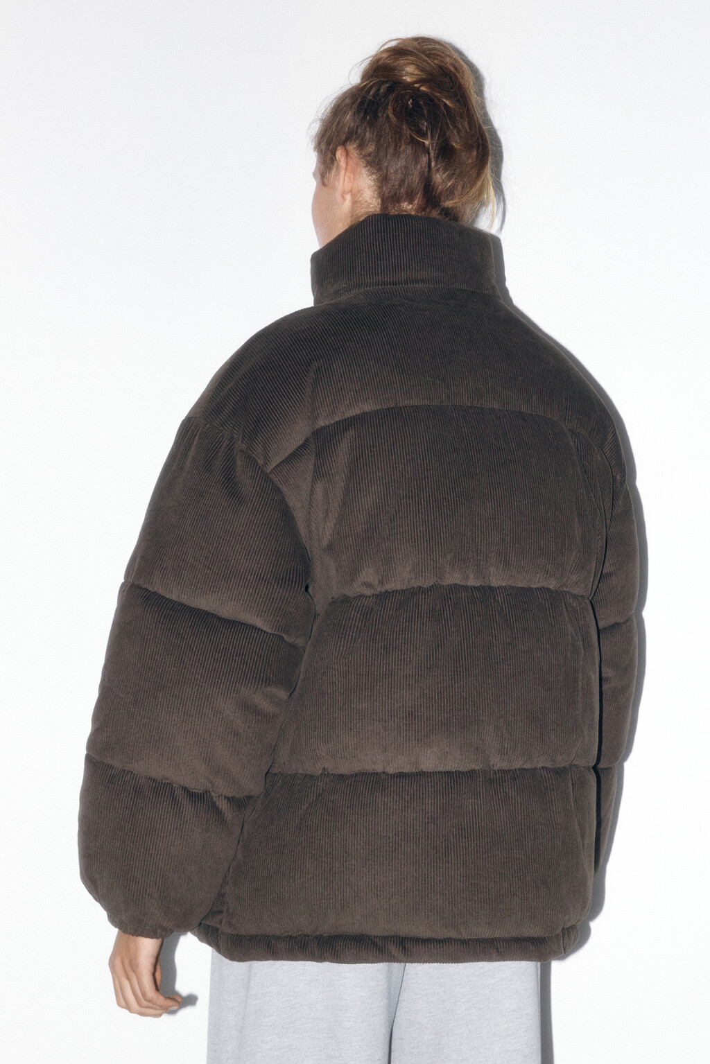 Куртка oversize стеганая с вельветовой фактурой - цвет зеленый - 5