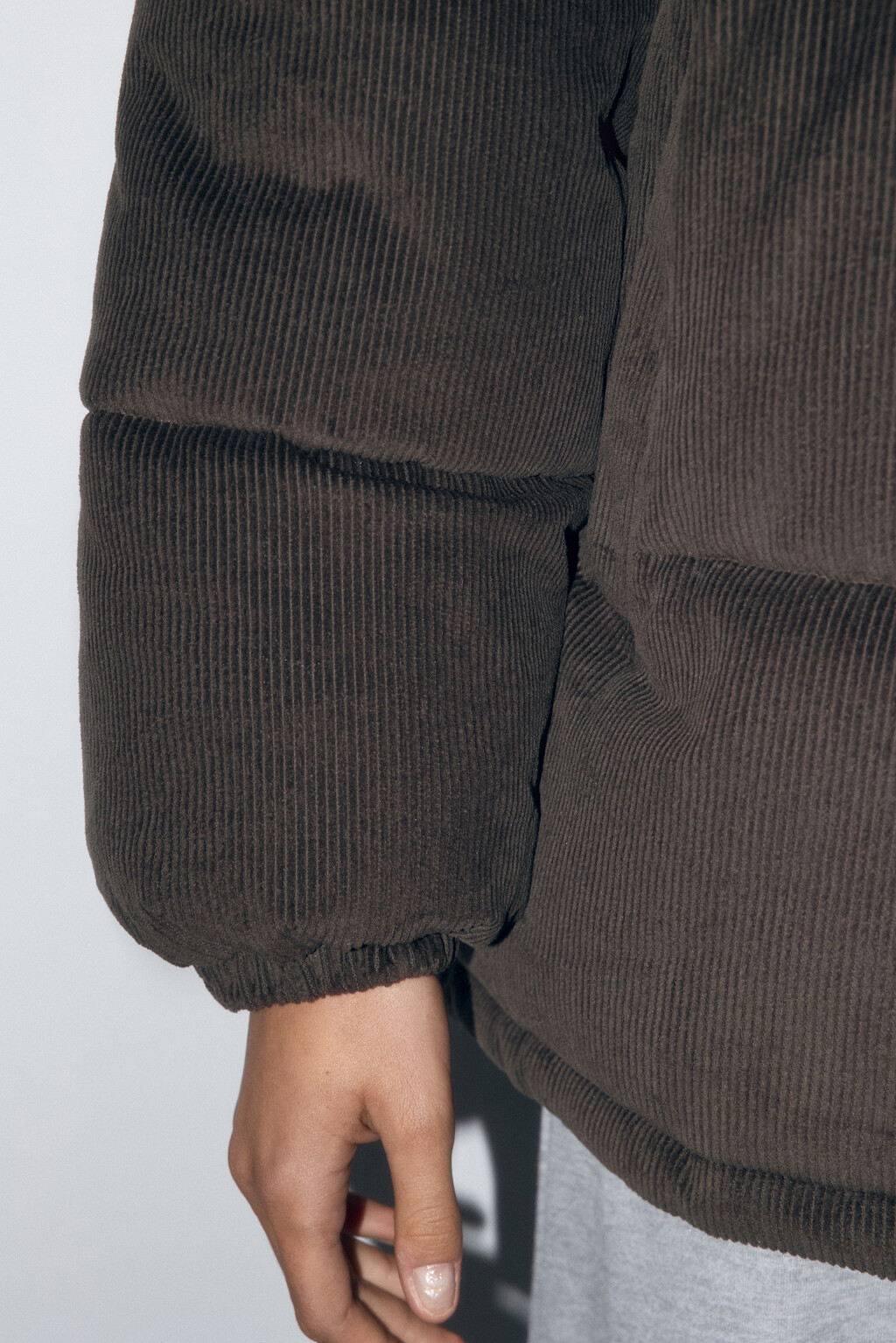 Куртка oversize стеганая с вельветовой фактурой - цвет зеленый - 7