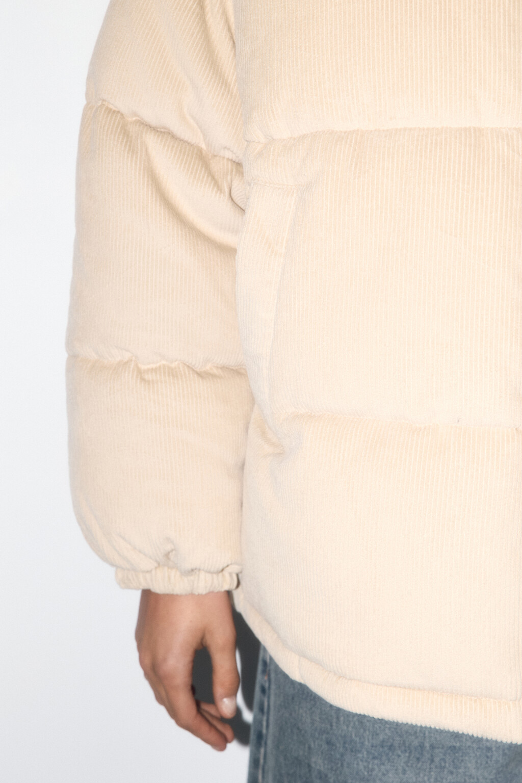 Куртка oversize стеганая с вельветовой фактурой - цвет бежевый - 7