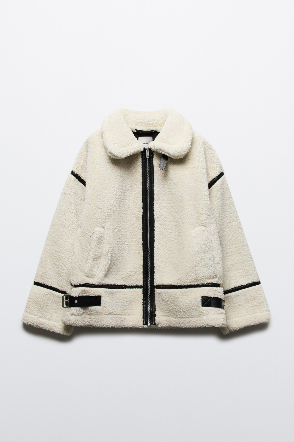 Куртка-авиатор из искусственного меха под овчину - цвет молочный - 9
