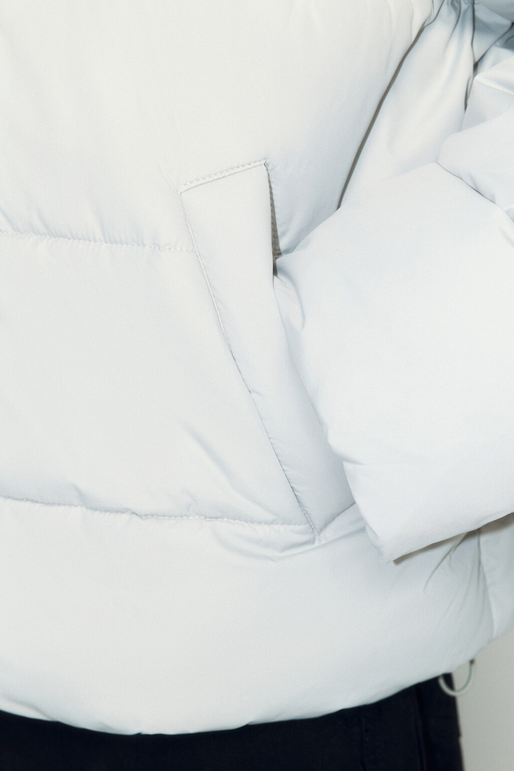 Куртка стеганая укороченная с капюшоном - цвет бежевый - 9