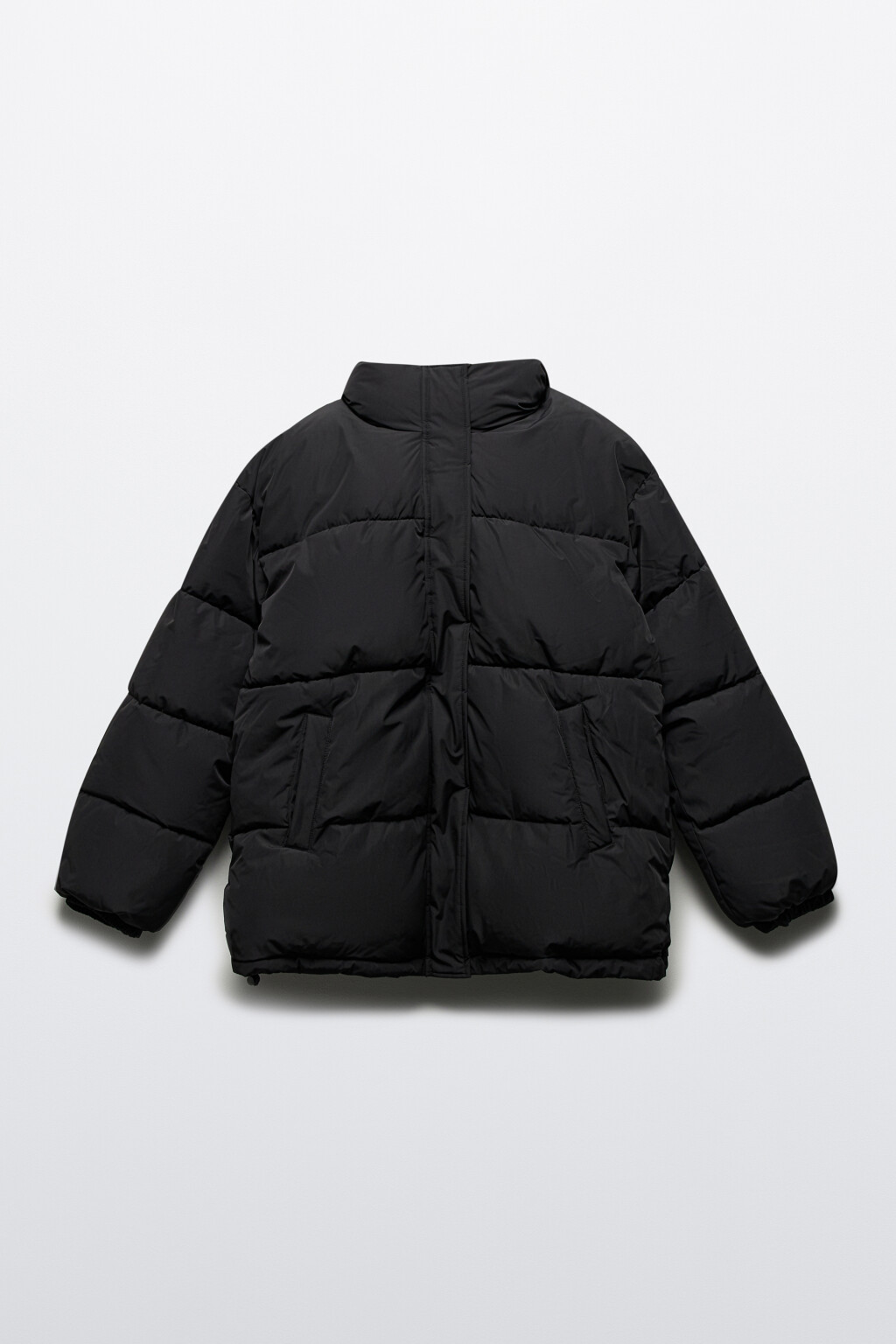 Куртка oversize стеганая с флисовым капюшоном - цвет черный - 11