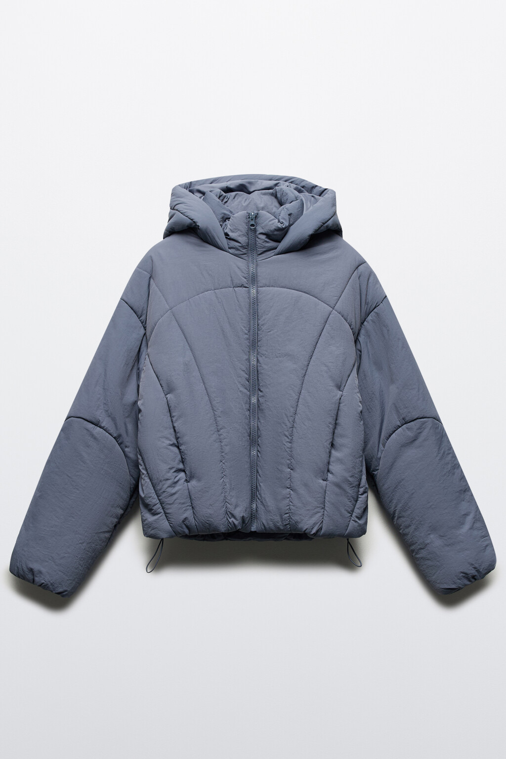 Куртка короткая стеганая с капюшоном - цвет синий - 10