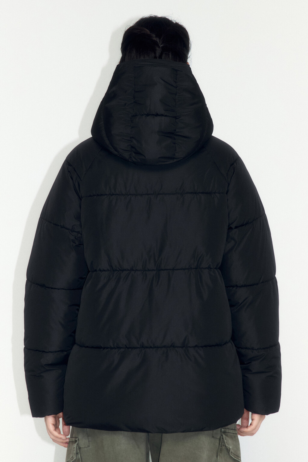 Куртка стеганая с воротником-стойкой и капюшоном - цвет черный - 4