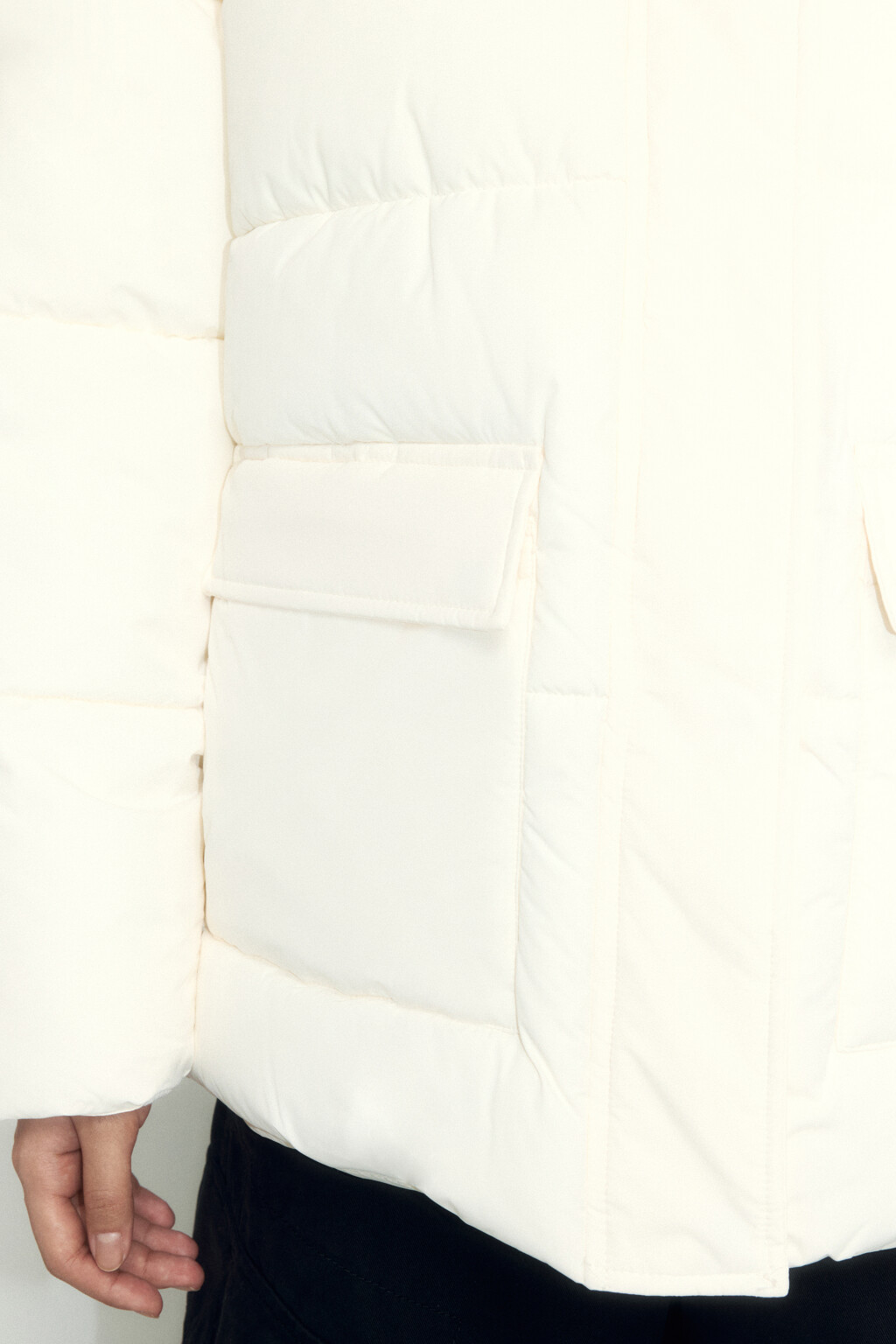 Куртка стеганая с воротником-стойкой и капюшоном - цвет бежевый - 8