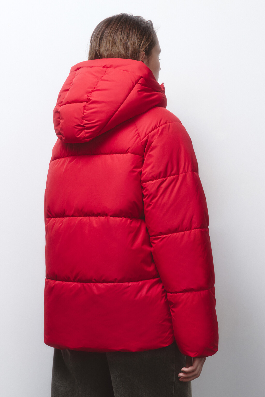 Куртка стеганая с воротником-стойкой и капюшоном - цвет красный - 4