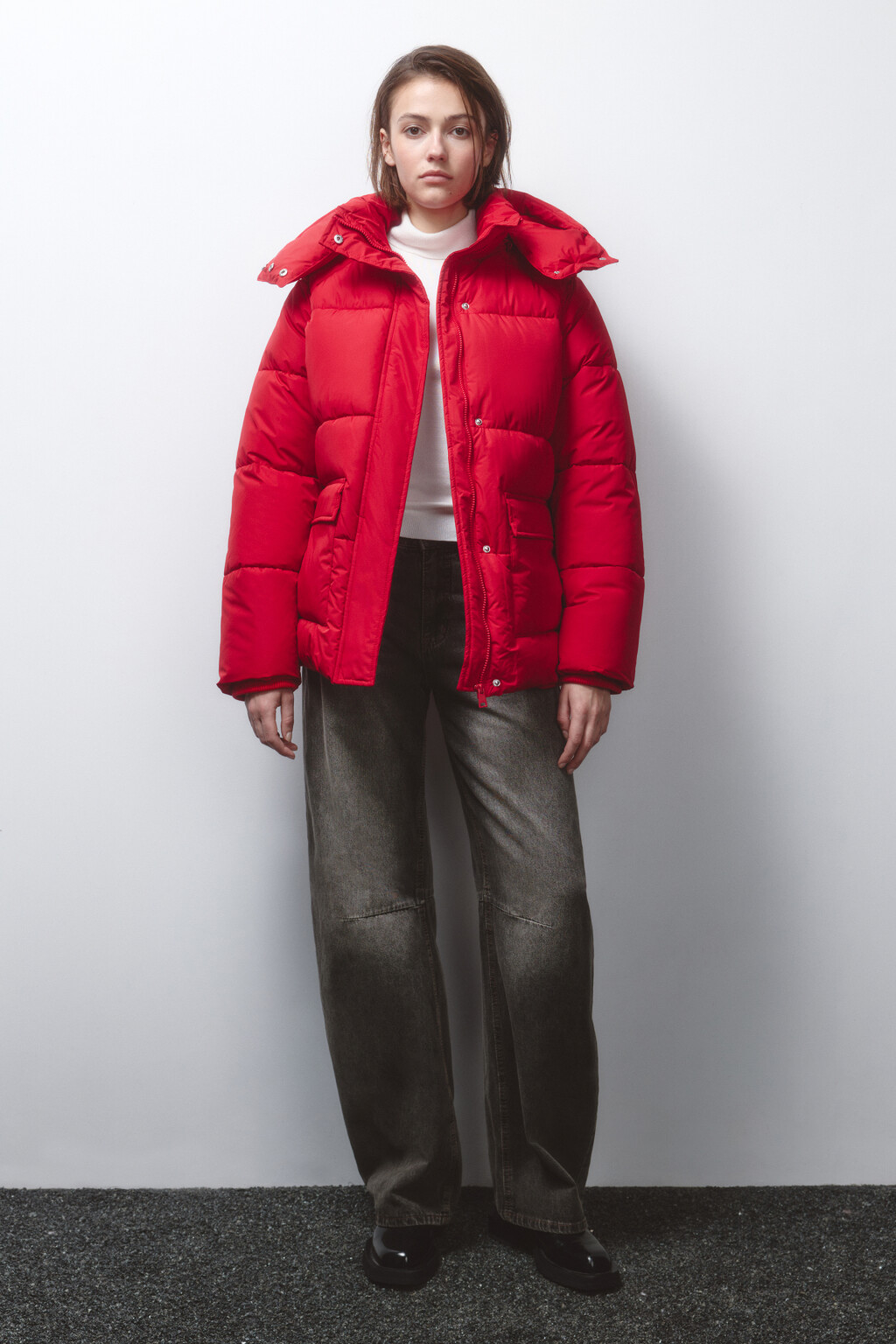 Куртка стеганая с воротником-стойкой и капюшоном - цвет красный - 5