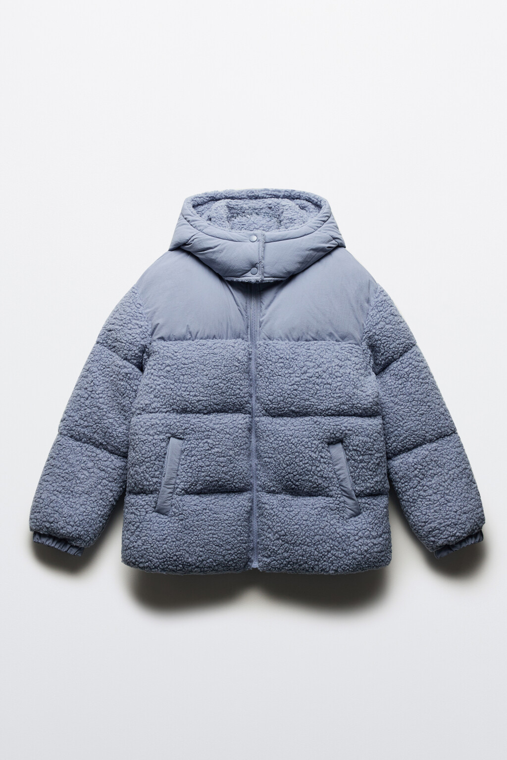 Куртка стеганая из искусственного меха с кокеткой - цвет голубой - 9