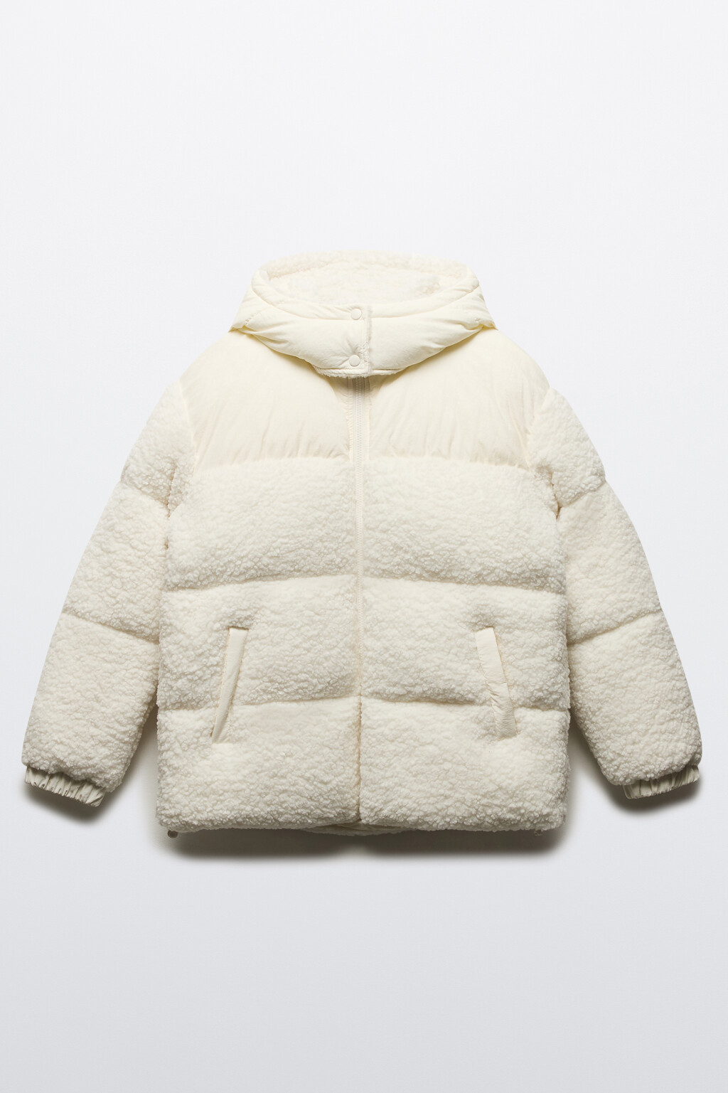 Куртка стеганая из искусственного меха с кокеткой - цвет молочный - 9