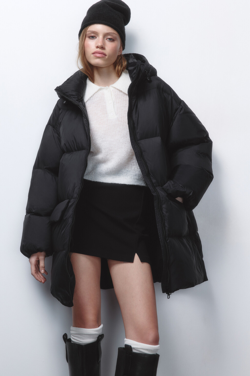 Куртка стеганая на натуральном утеплителе - цвет черный - 1