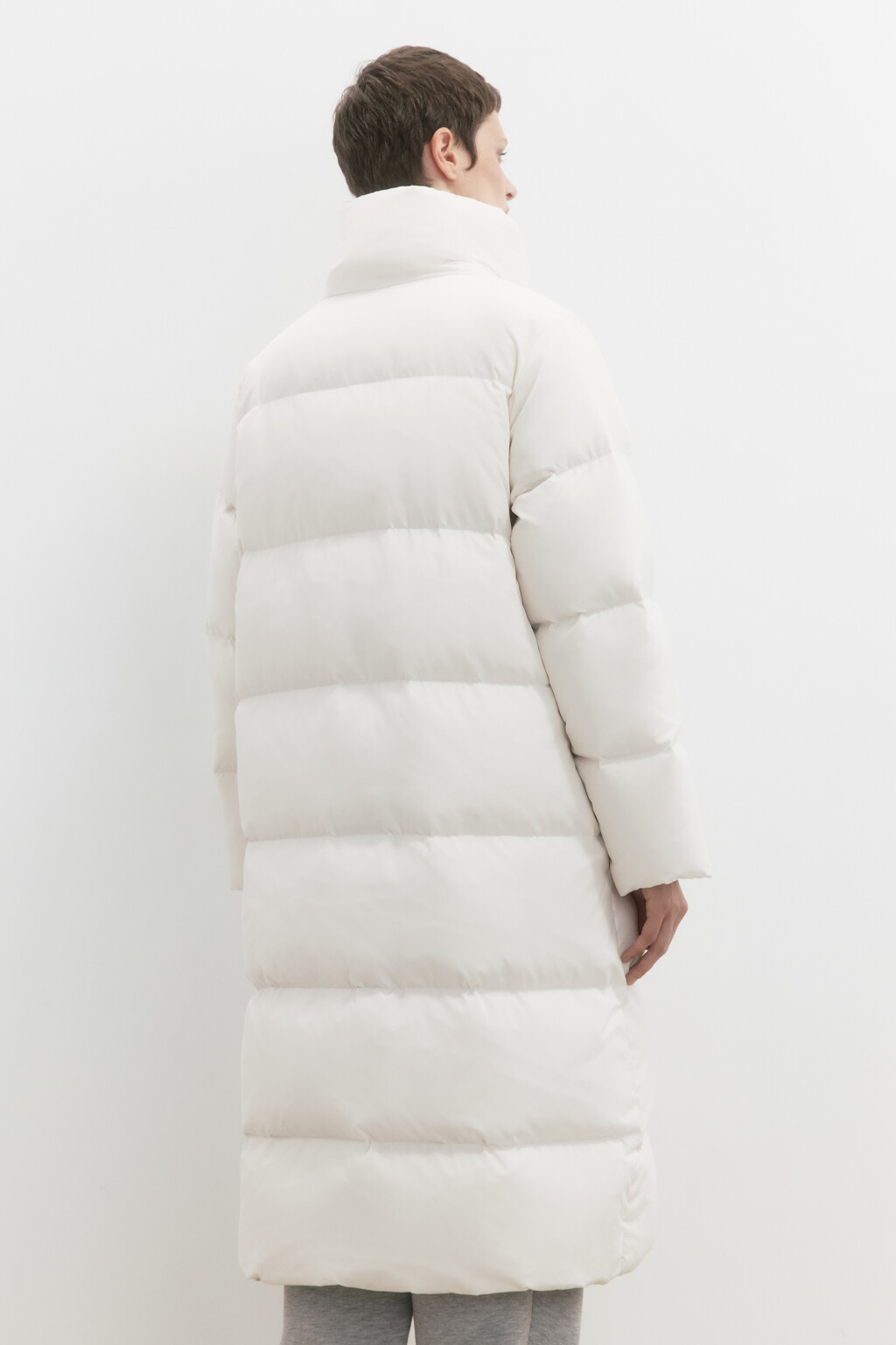 Пуховик стеганый на натуральном утеплителе - цвет бежевый - 4