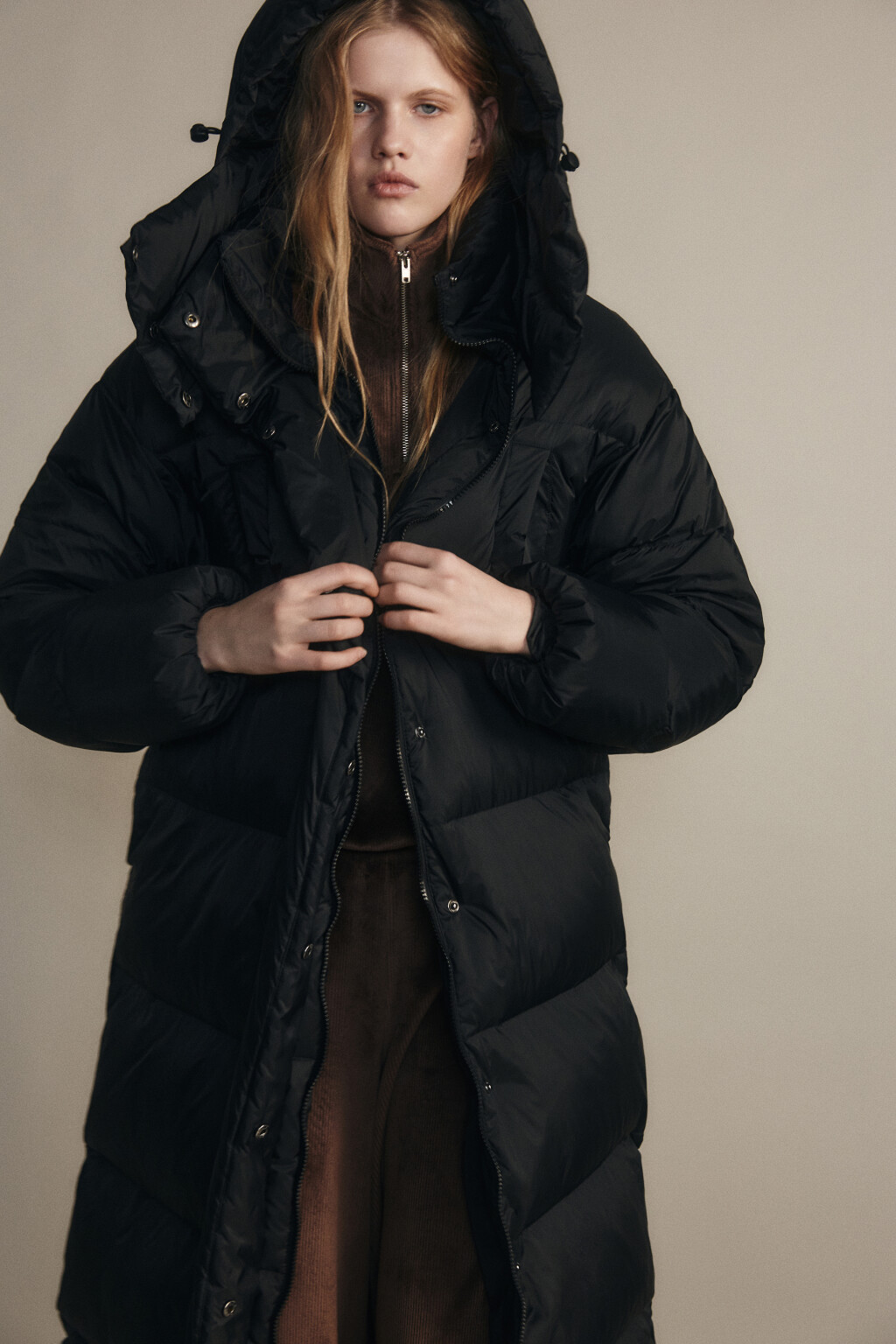 Пальто стеганое на натуральном утеплителе - цвет черный - 3