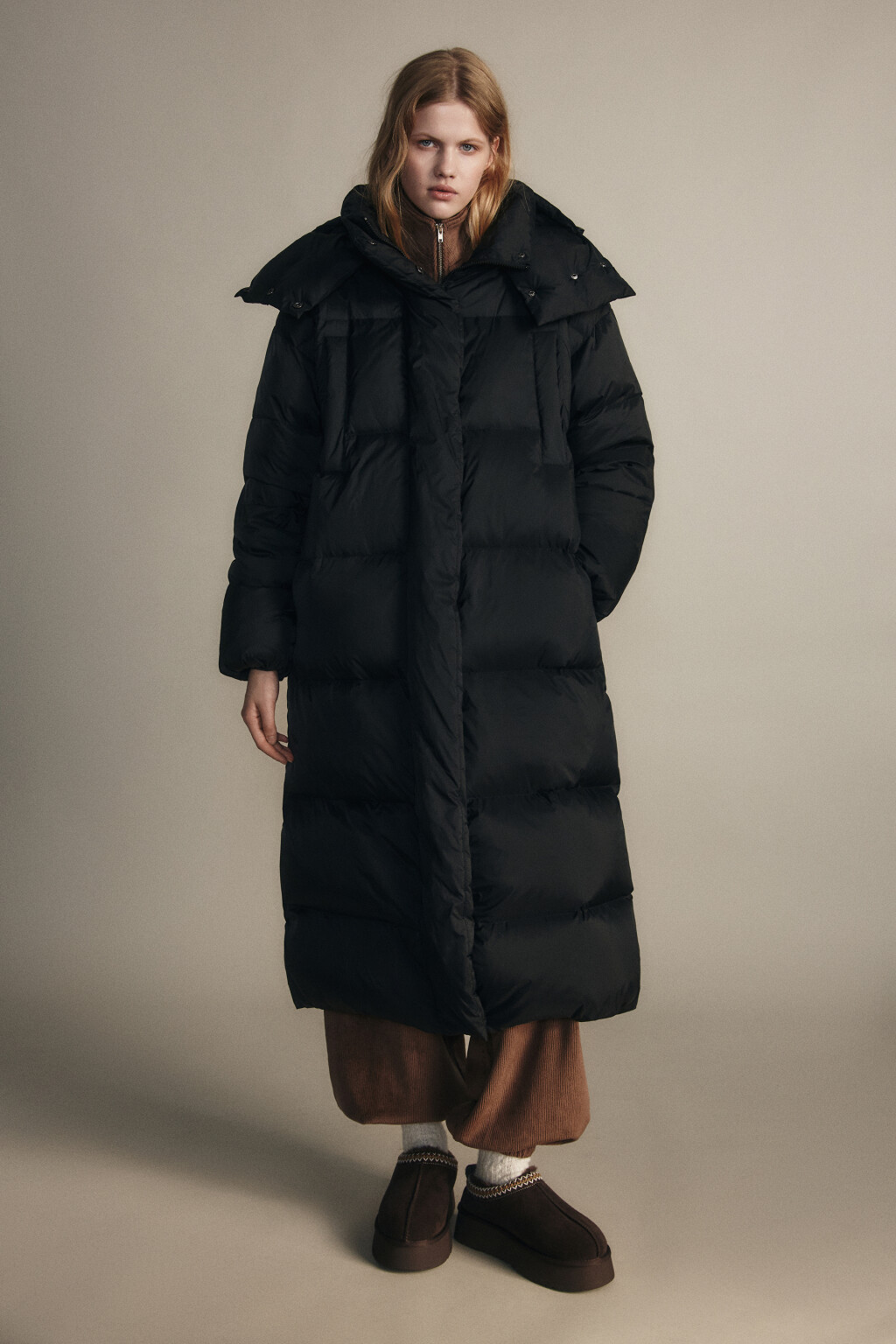 Пальто стеганое на натуральном утеплителе - цвет черный - 4