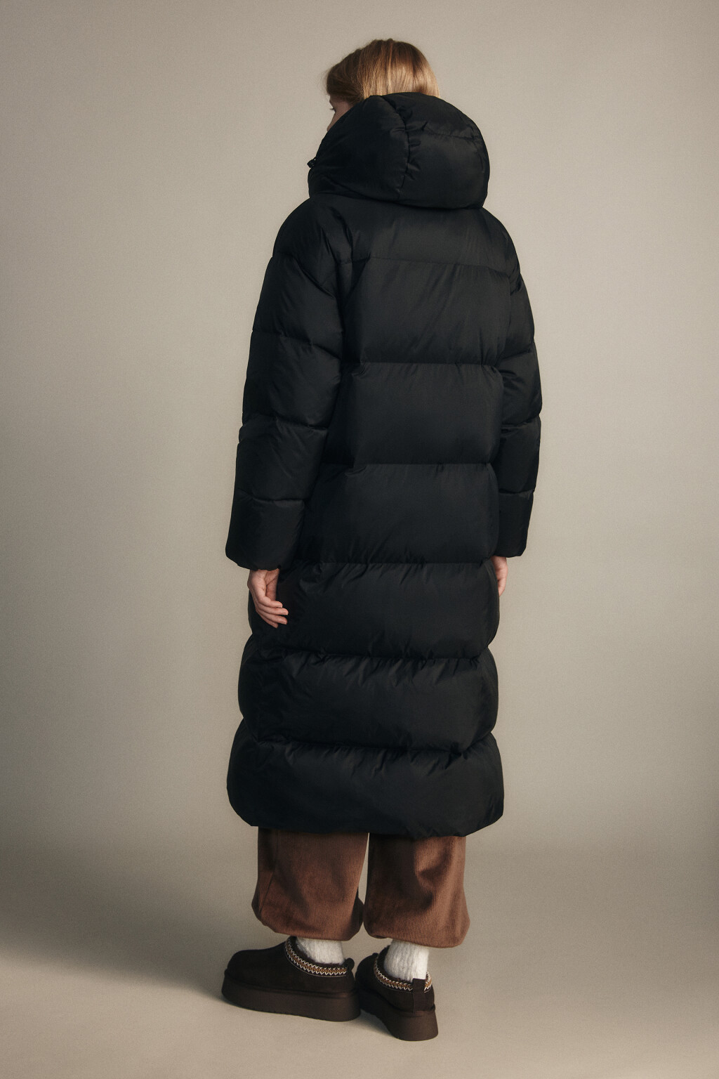 Пальто стеганое на натуральном утеплителе - цвет черный - 5