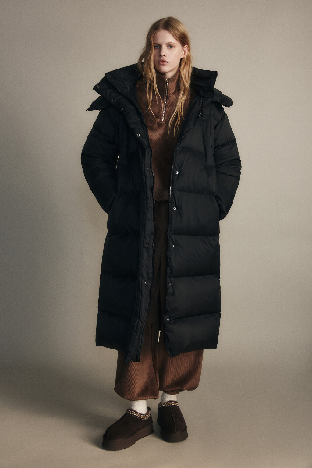 Пальто стеганое на натуральном утеплителе - цвет черный - 6