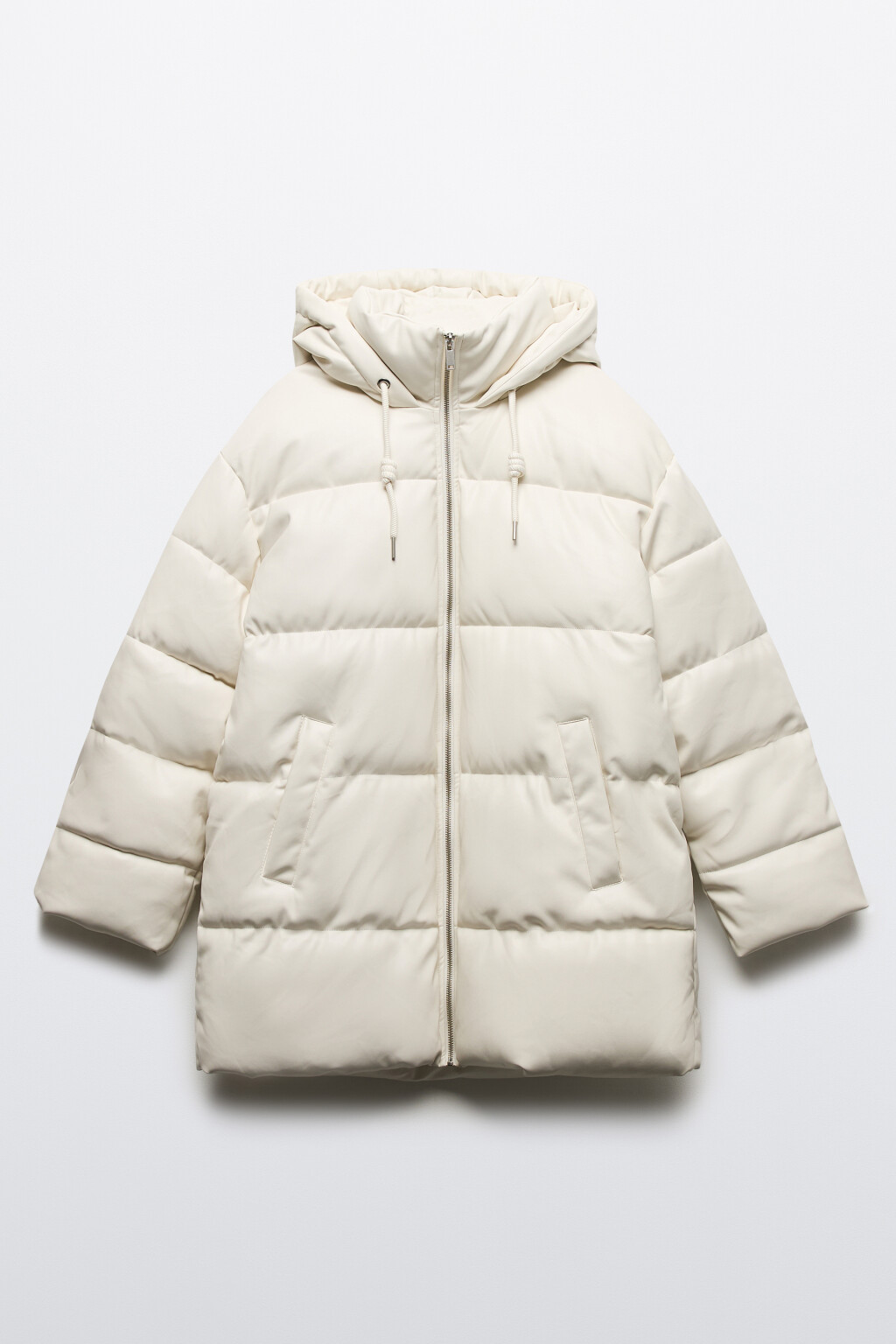 Куртка из искусственной кожи с капюшоном - цвет молочный - 10
