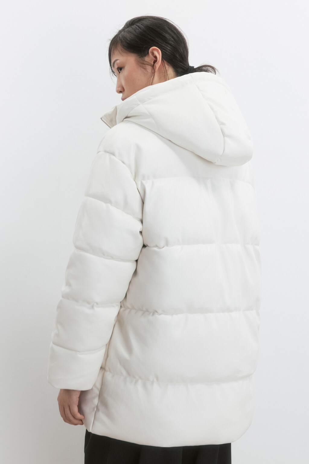 Куртка из искусственной кожи с капюшоном - цвет молочный - 5