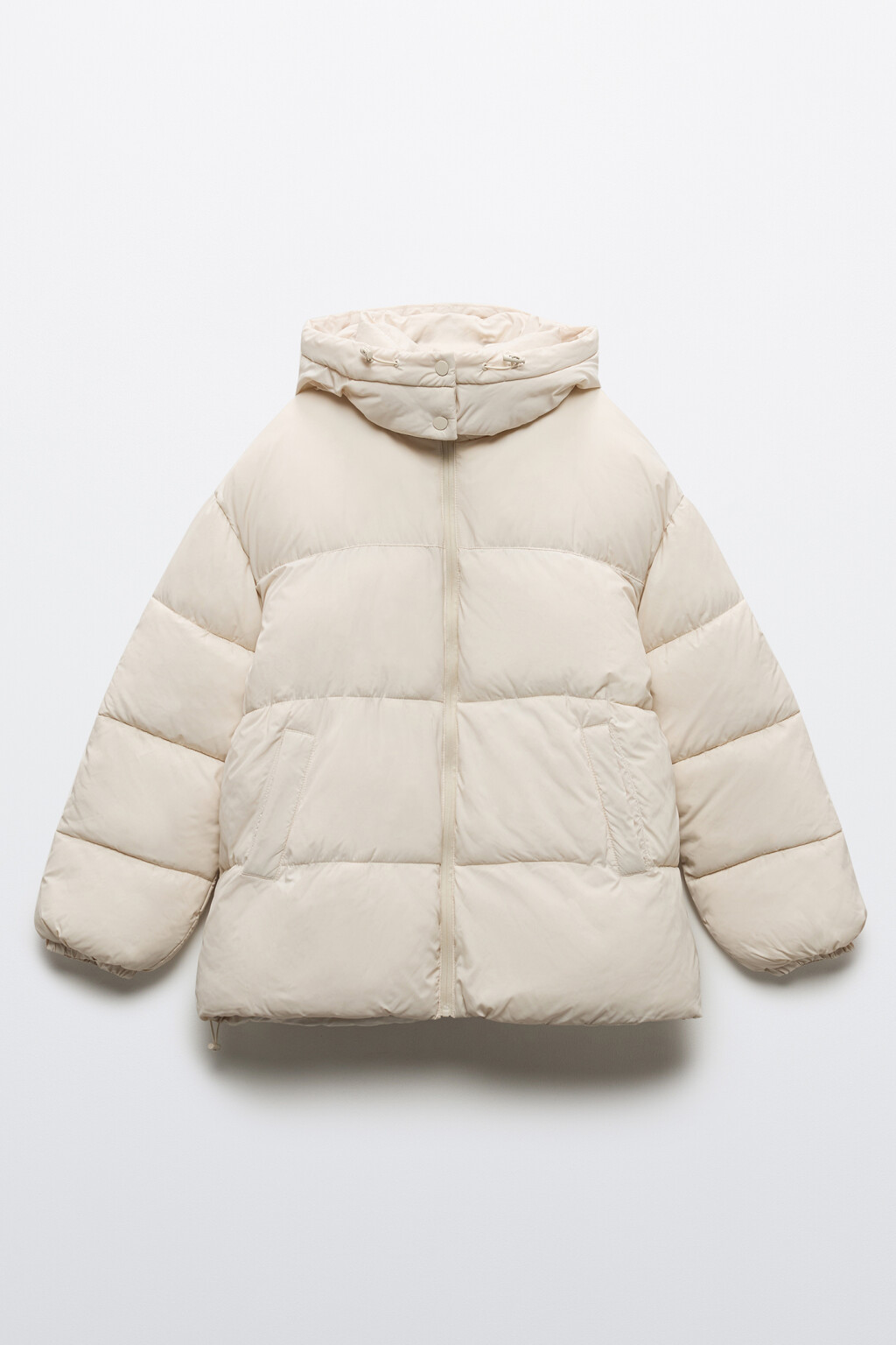 Куртка стеганая теплая с капюшоном - цвет молочный - 10
