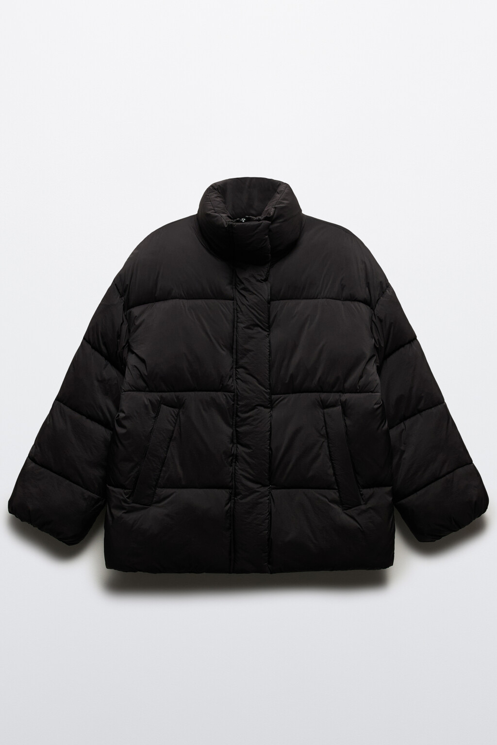 Куртка oversize стеганая с воротником-стойкой - цвет черный - 9