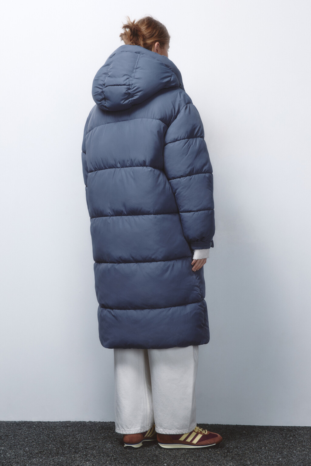 Пальто стеганое с утепленным капюшоном - цвет серый - 5