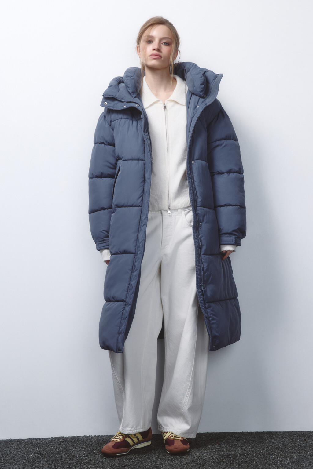 Пальто стеганое с утепленным капюшоном - цвет серый - 6