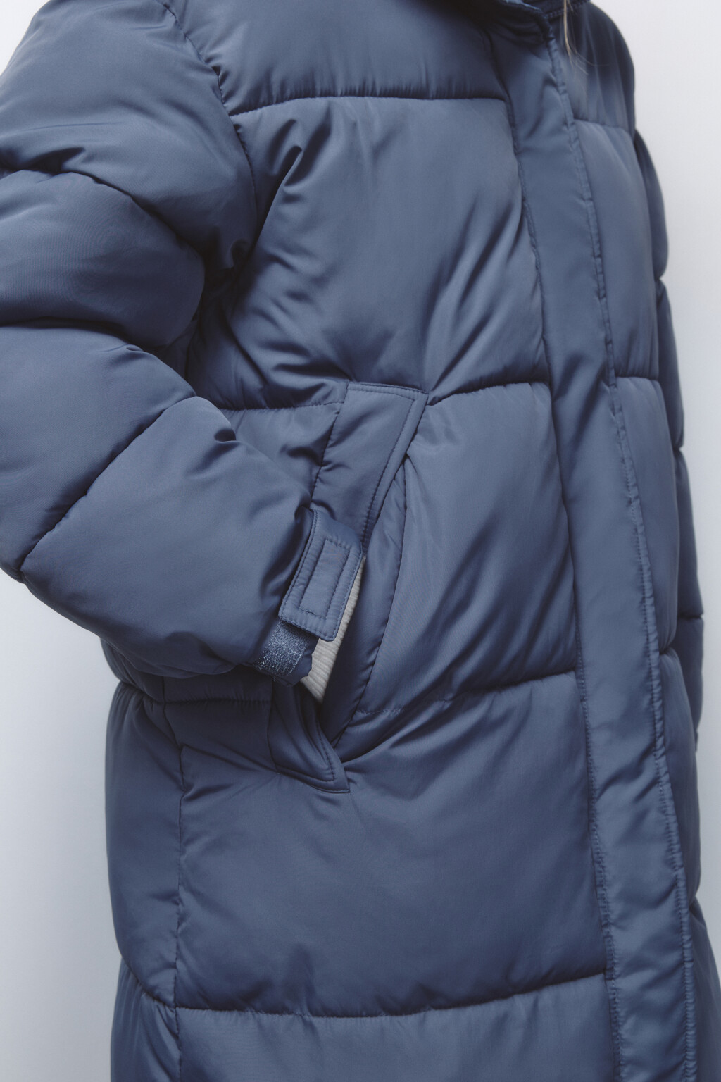 Пальто стеганое с утепленным капюшоном - цвет серый - 7