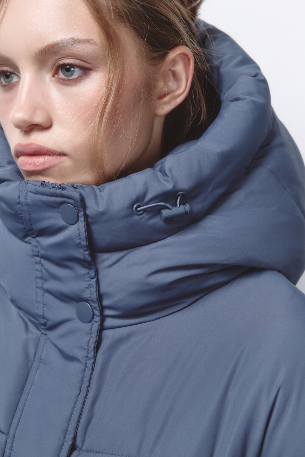 Пальто стеганое с утепленным капюшоном - цвет серый - 8