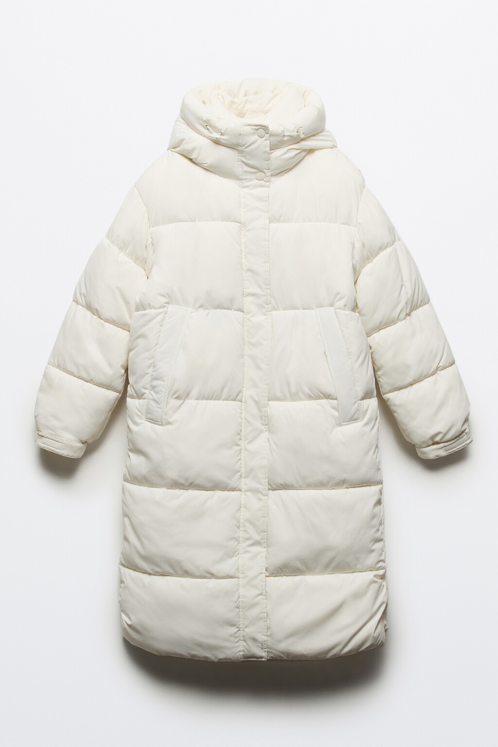 Пальто стеганое с утепленным капюшоном - цвет молочный - 10