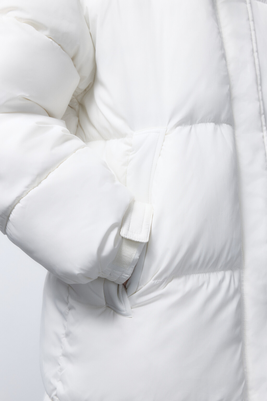Пальто стеганое с утепленным капюшоном - цвет молочный - 6