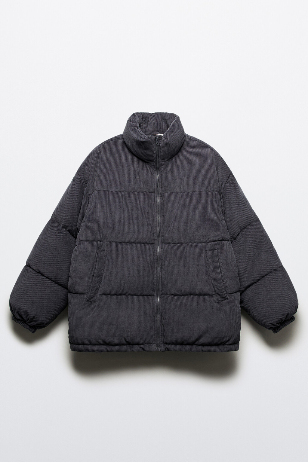 Куртка oversize вельветовая с воротником-стойкой - цвет серый - 9