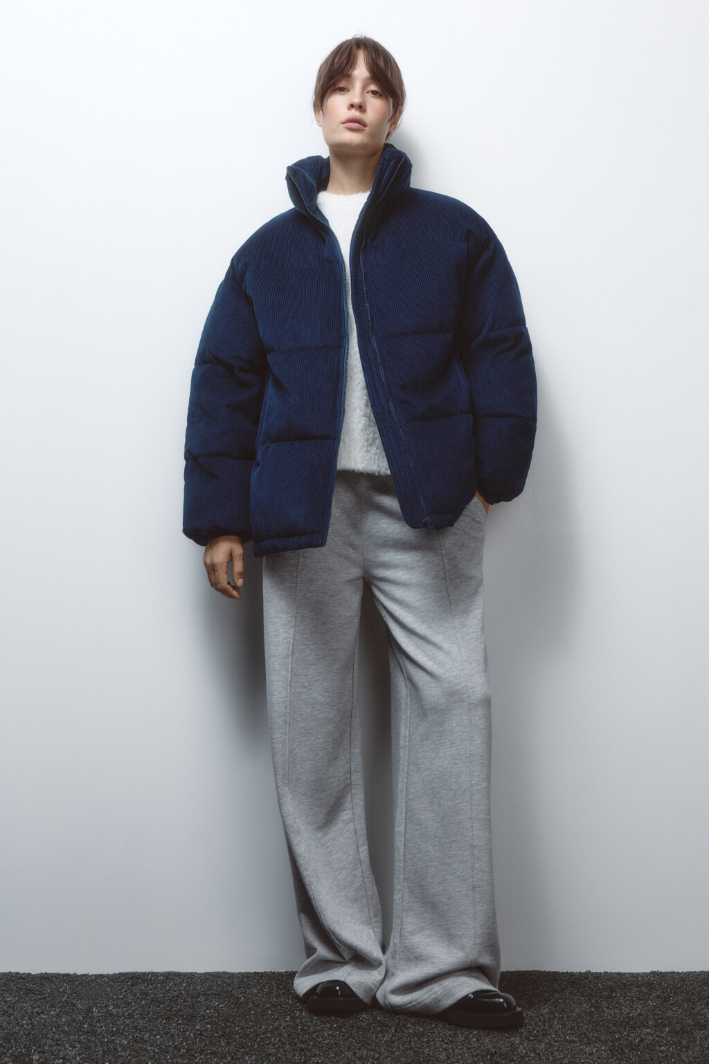 Куртка oversize вельветовая с воротником-стойкой - цвет синий - 6