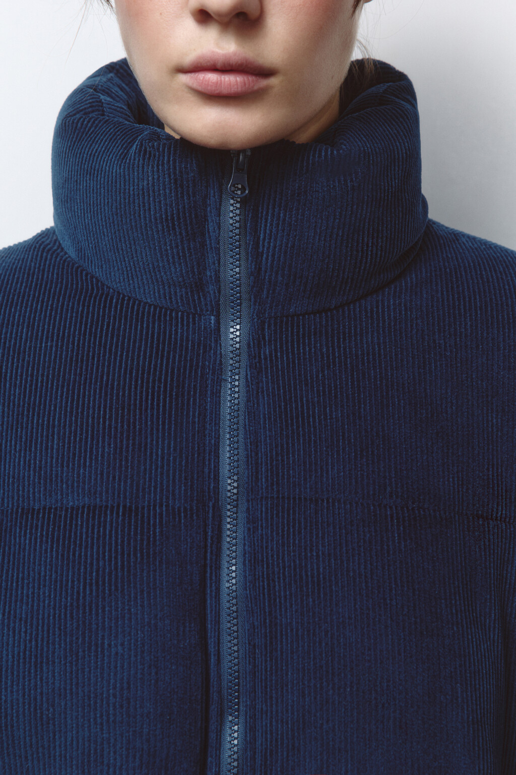 Куртка oversize вельветовая с воротником-стойкой - цвет синий - 7