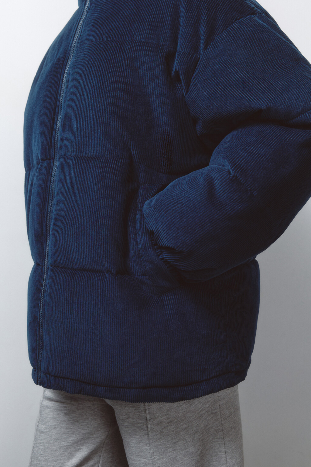 Куртка oversize вельветовая с воротником-стойкой - цвет синий - 8