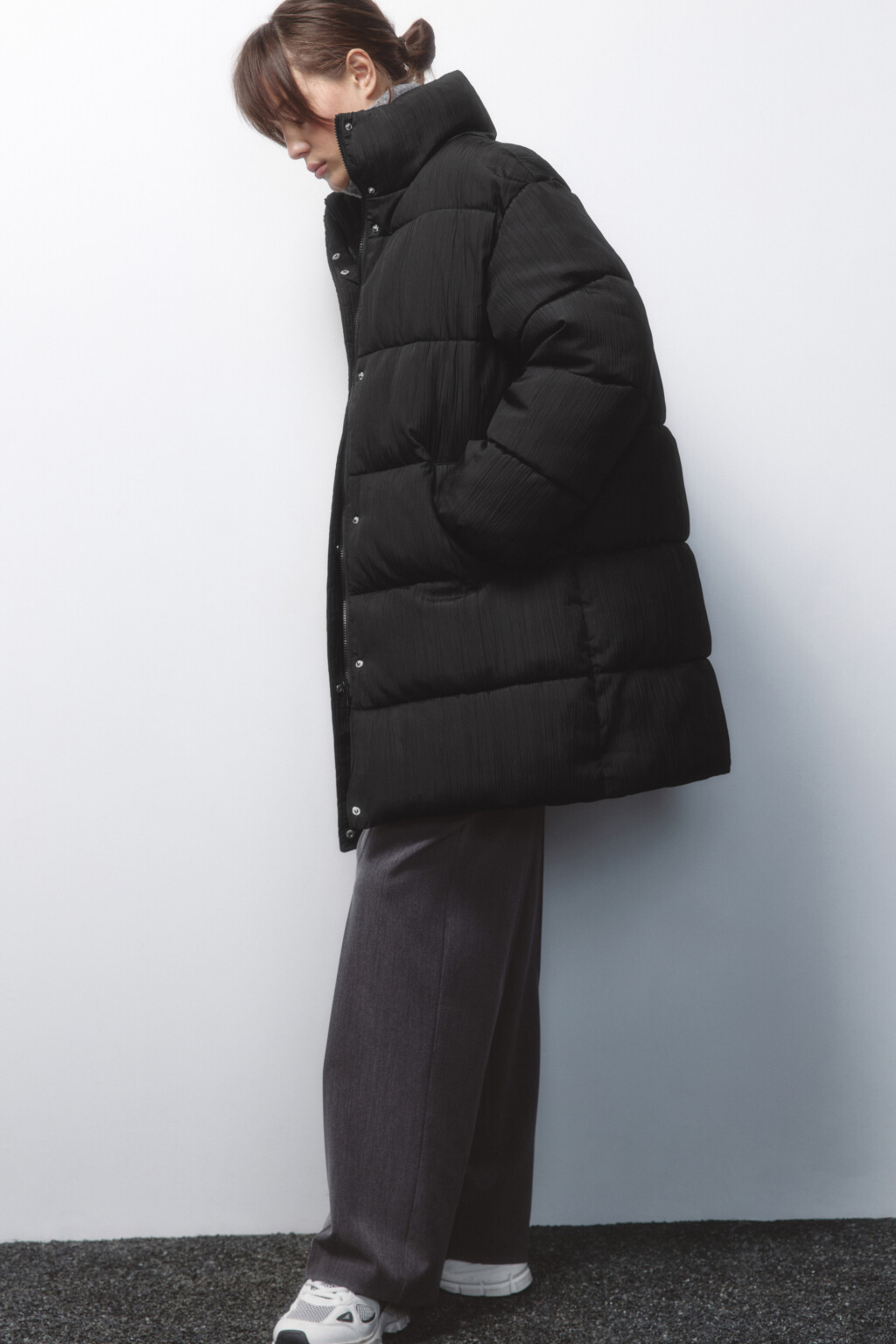 Куртка стеганая с воротником-стойкой - цвет черный - 1