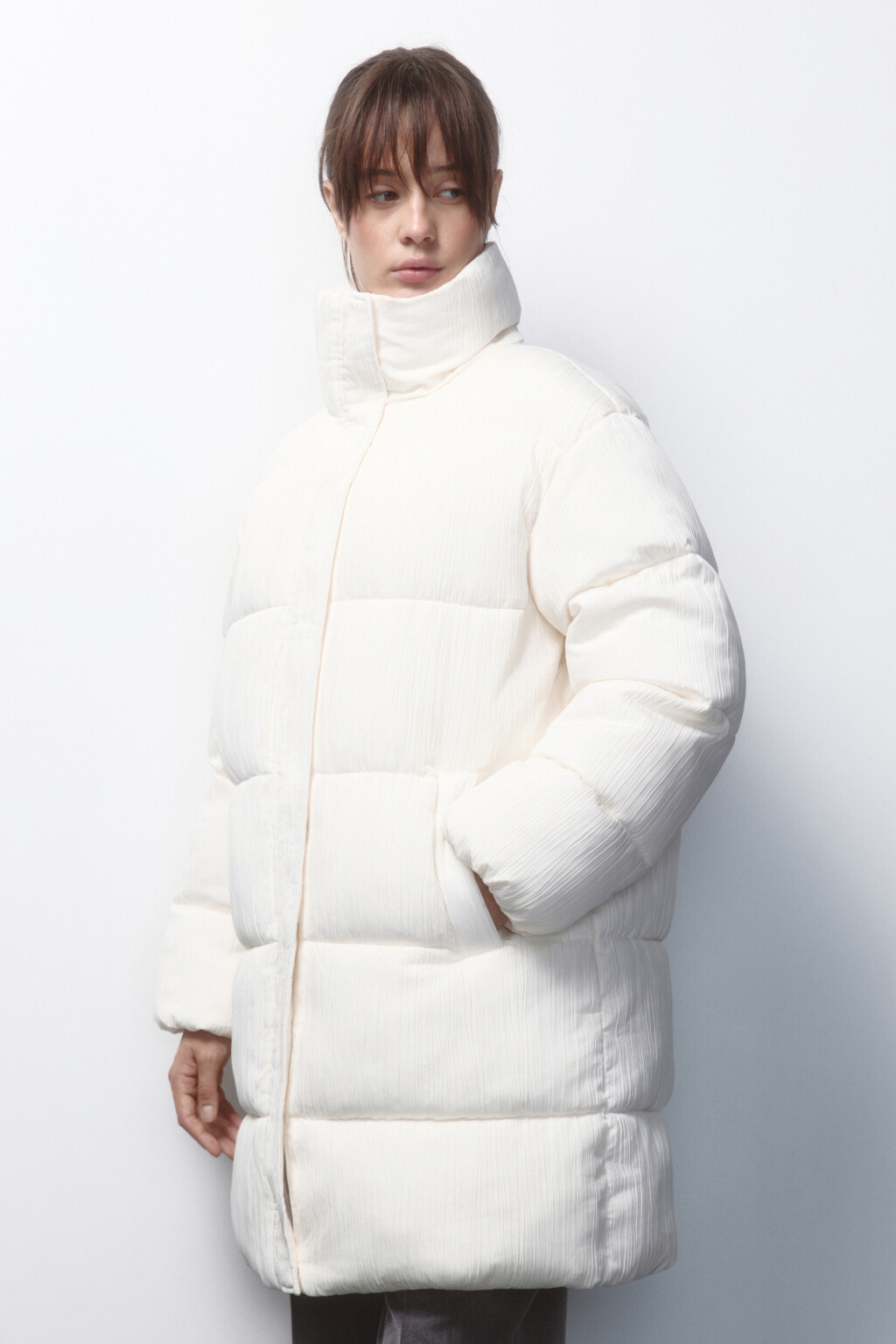 Куртка стеганая с воротником-стойкой - цвет молочный - 3